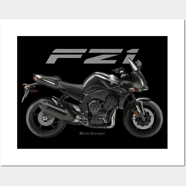 Yamaha FZ1 black, s Wall Art by MessyHighway